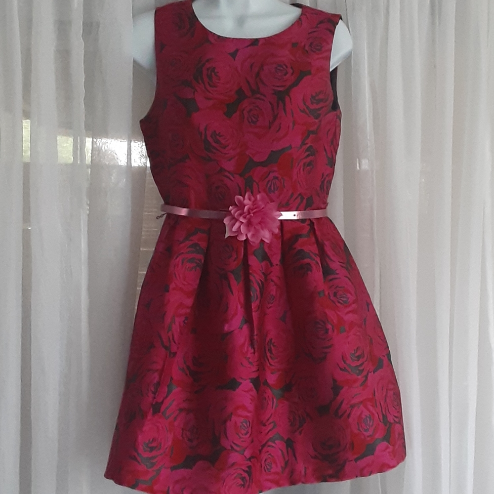hot pink and black Dress